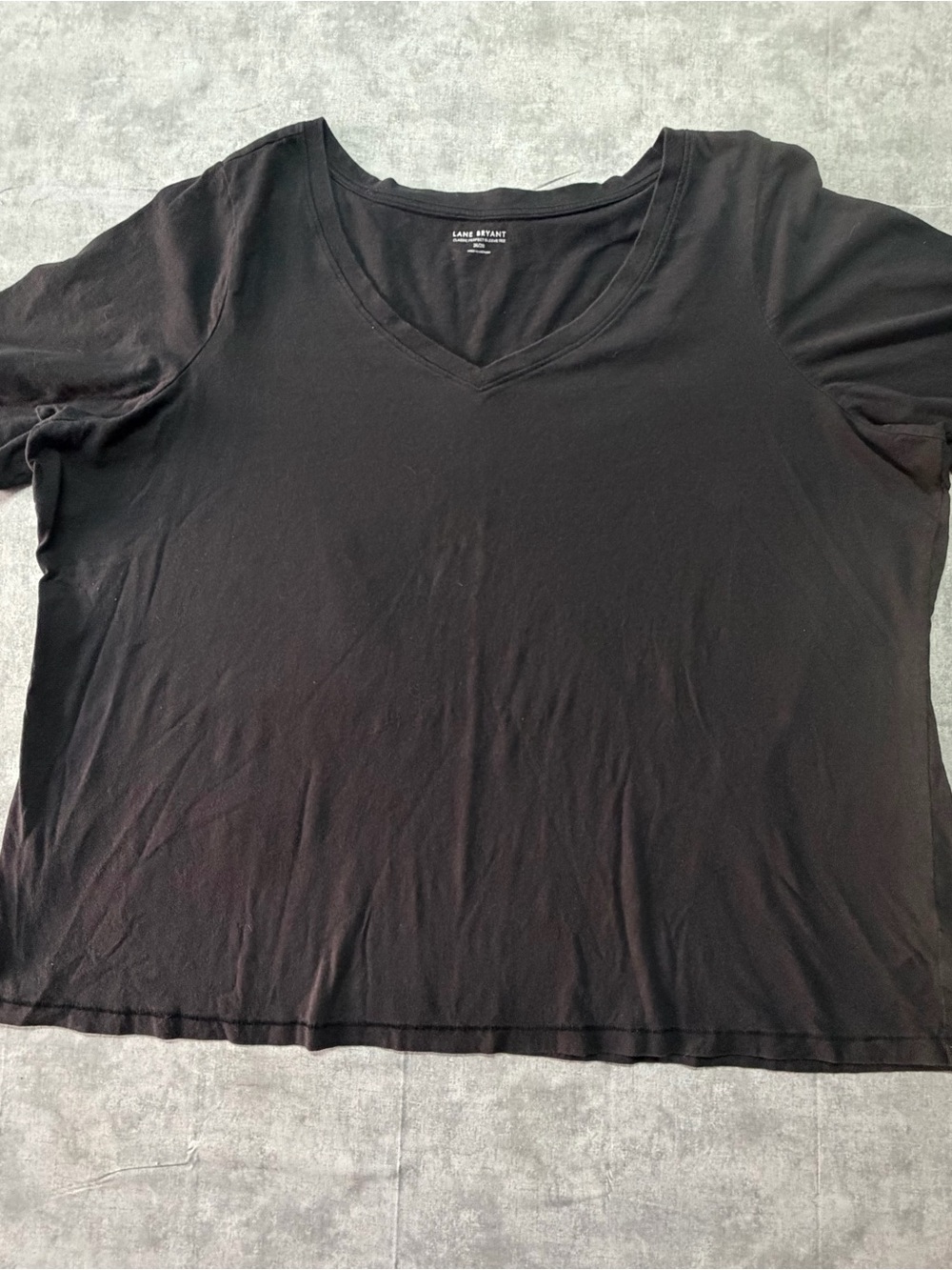 Lane Bryant Woman’s Black V-Neck Short Sleeve Tee - Classic Fit